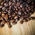 Coffee on grunge wooden background