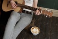 Coffee and guitar Royalty Free Stock Photo