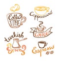 Coffee hand drawn Labels.