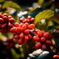 Coffee harvesting on a Brazilian plantation - AI generated image