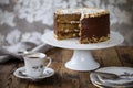 Coffee and hazelnut cake Royalty Free Stock Photo