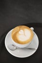 Coffee With Heart Shape Drawn Into Foam Royalty Free Stock Photo