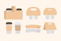 coffee holders and sleeve design vector flat illustration