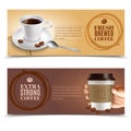 Coffee Horizontal Banners Set