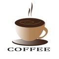 Coffee hot cup icon and logo design