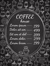 Coffee house chalkboard menu