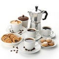 Coffee House Composition on white background Royalty Free Stock Photo