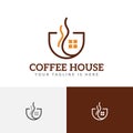 Coffee House Drink Cafe Modern Simple Line Logo Royalty Free Stock Photo
