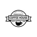 Coffee house emblem template. Design for logo, label, sign, poster, flyer. Vector illustration Royalty Free Stock Photo