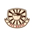 Coffee house emblem template. Design for logo, , sign, poster, flyer. Vector illustration Royalty Free Stock Photo