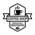 Coffee house emblem template. Design for logo, label, sign, poster, flyer. Vector illustration Royalty Free Stock Photo