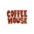 Coffee house intage cafe sign cartoon vector Illustration on a white background Royalty Free Stock Photo