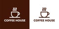 COFFEE HOUSE logo vector. coffee logotype design template. brown and white icon cafe Royalty Free Stock Photo