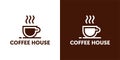 COFFEE HOUSE logo vector. coffee logotype design template. brown and white icon cafe Royalty Free Stock Photo