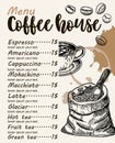 Coffee house menu. Food flyer. Restaurant cafe menu, template design. Vintage restaurant menu design. Corporate identity Royalty Free Stock Photo