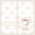 Coffee house menu template design in vector. Hand drawn cafe bakground Royalty Free Stock Photo