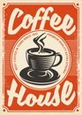 Coffee house retro poster design