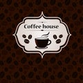 Coffee house vintage banner design template Royalty Free Stock Photo