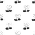 Coffee icon in black style isolated on white background. Romantic pattern stock vector illustration. Royalty Free Stock Photo