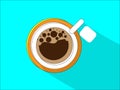 Coffee icon with flat style design