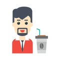 Coffee vector flat color icon Royalty Free Stock Photo