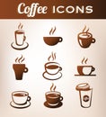 Coffee Icons Royalty Free Stock Photo