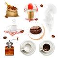 Coffee icons and elements Royalty Free Stock Photo