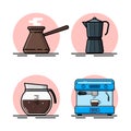 Coffee icons, flat design