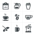 Coffee icons with White Background