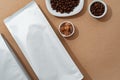 Coffee identity branding mockup set top view flat lay Royalty Free Stock Photo