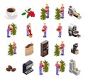Coffee Industry Isometric Icons Set Royalty Free Stock Photo