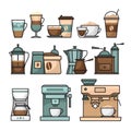 Coffee infographic. Coffee icon set. Royalty Free Stock Photo