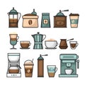 Coffee infographic. Coffee icon set. Royalty Free Stock Photo