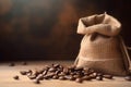 Coffee Inspirations - Coffee Cup and Coffee Beans in Perfect Harmony Royalty Free Stock Photo