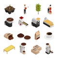 Coffee Isometric Icons Collection Royalty Free Stock Photo