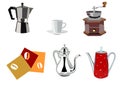 Coffee and java kettles and pots Royalty Free Stock Photo