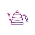 Coffee kettler outline icon. Purple gradient symbol. Isolated vector illustration