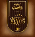 Coffee label design over vintage background Royalty Free Stock Photo