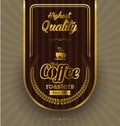 Coffee label design over vintage background Royalty Free Stock Photo