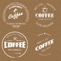 Coffee label on sacking Royalty Free Stock Photo