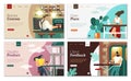 Coffee landing pages set