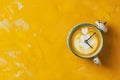 coffee latte alarm clock on a yellow background