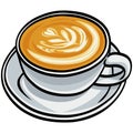 Coffee Latte Art Cup Drawing Vector Illustration Royalty Free Stock Photo