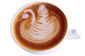 Coffee Latte art isolate on white Royalty Free Stock Photo