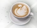 Coffee Latte art with swan Royalty Free Stock Photo