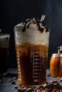 Coffee latte cocktail with whipped cream Royalty Free Stock Photo