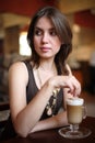 Coffee latte girl Royalty Free Stock Photo