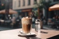 Coffee latte glass cafe. Generate Ai