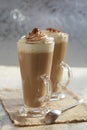 Coffee latte macchiato with cream