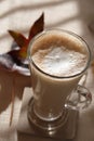 Coffee latte macchiato in tall glass Royalty Free Stock Photo